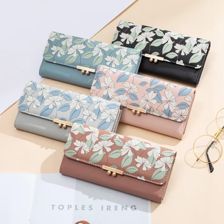 Prettyzys%20brand%20name%20flower%20print%20trifold%20long%20ladies%20purse%20women%20wallet%20-%20Image%205