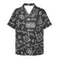 Scientific Formula Blackboard Pattern Prints Brainiac Men Summer Breathable Hawaiian Shirt Camisa Masculina Avocado Casual Male. 