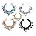 1PCS Piercing Nose Ring Clip On Septum Nose Earing Non Piercing Daith Earring Jewelry False Nose Clip Faux Septum Ring.