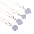 Fashion Long Necklace With Big Mirror Heart Pendant Women 2024 New Statement Pearl Shoulder Chain Personality Jewelry Wholesale.