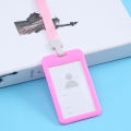 Double-sided transparent work permit card cover integrated buckle lanyard employee tag ID card cover meal card water card protective cover.
