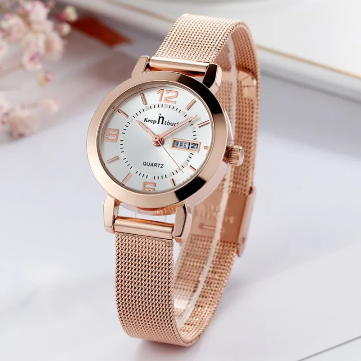 Tik%20Tok%20Live%20Stream%20Women's%20Watch%20Luminous%20Waterproof%20Dual%20Calendar%20Watch%20Women's%20Simple%20Mesh%20Strap%20Women's%20Watch%20-%20Image%204