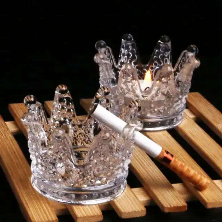 Crown Shaped Glass Ashtray