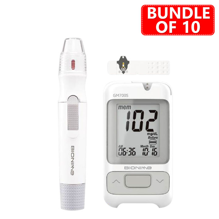 Bionime Blood Glucometer GM 700S(Rightest)(Bundle of 10 pcs) | Daraz.com.bd