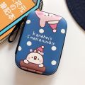 Rectangular big bag cute headphone storage bag cartoon large coin purse charger data cable storage box with rope.
