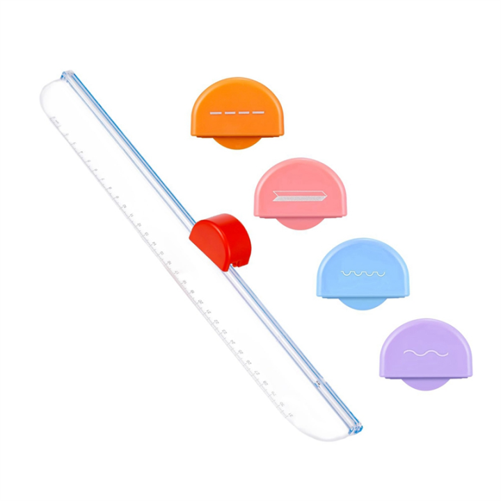 Paper Cutter Paper Trimmer 5 in 1 Multi Purpose Paper Trimmer with 5 Types of Cutting Heads, Scrapbooking Tool for Photos Cards Paper