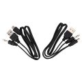 USB 2.0 to Mini A Male 3.5mm Jack Plug Audio Data Cable 45cm 2 Pcs.