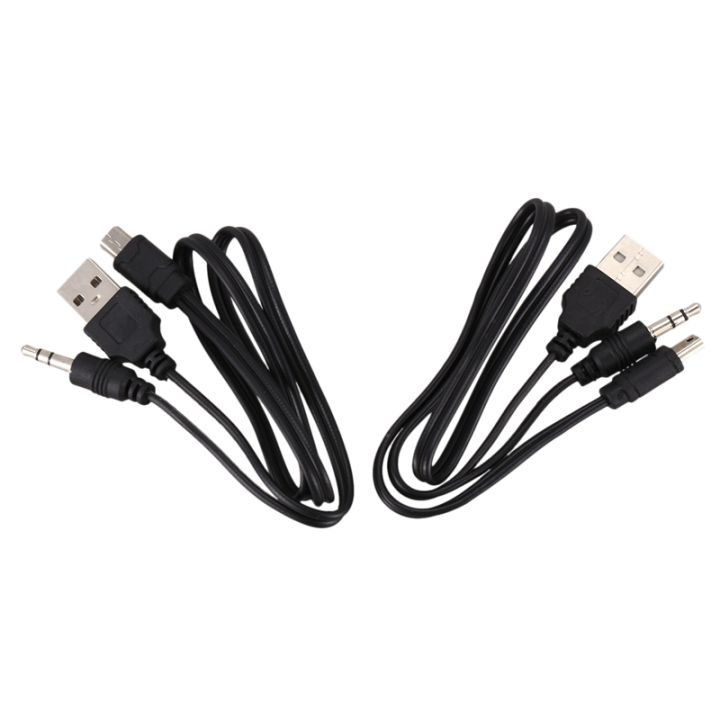USB%202.0%20to%20Mini%20A%20Male%203.5mm%20Jack%20Plug%20Audio%20Data%20Cable%2045cm%202%20Pcs%20-%20Image%202
