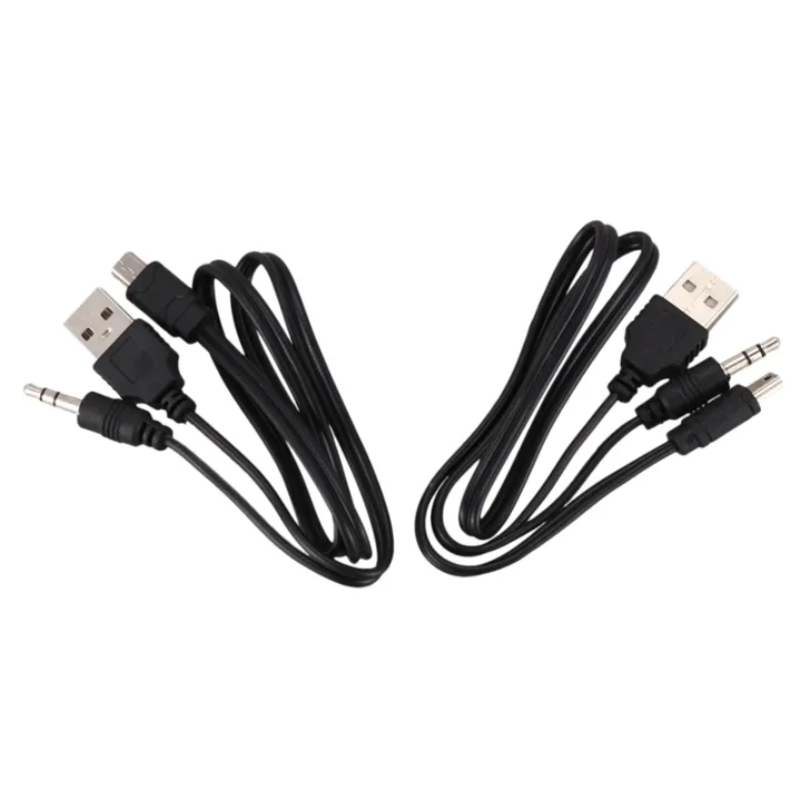 USB%202.0%20to%20Mini%20A%20Male%203.5mm%20Jack%20Plug%20Audio%20Data%20Cable%2045cm%202%20Pcs%20-%20Image%202