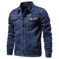 2023 New Spring Autumn Simple New Men Denim Jackets Casual Fashion Slim Fits Jean Denim Jacket Patchwork Zipper Mens Clothing.