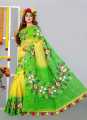 New Hand Print Half Silk Saree for women.