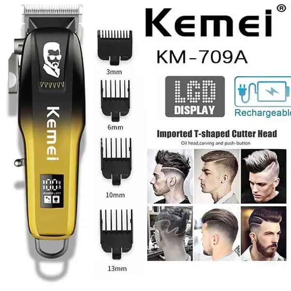 KEMEI%20KM-709A%20Rechargeable%20Professional%20Hair%20Trimmer%20With%20LED%20Display%20-%20180%20Min%20Runtime%20-%20Image%204
