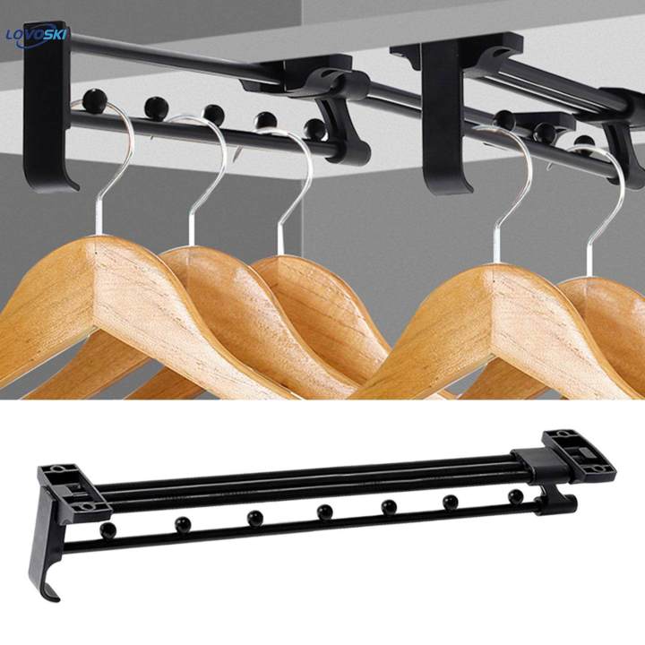 Pull Out Clothes Hanger Rod Heavy Duty Telescopic Closet Organizer Rack Wardrobe Clothing Rail 40cm