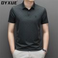 DYXUE Summer Luxury Seamless Design Solid Color Cool Short-sleeved brand Polo Shirt Men's Waffle Lapel Diamond Print Top M-4XL.