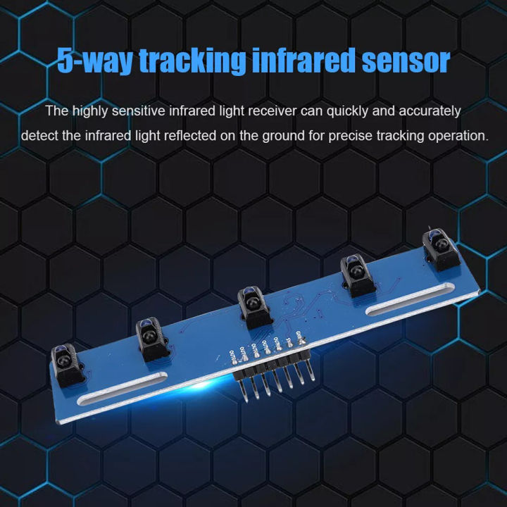 5 Channel Infrared Reflective Sensor TCRT5000 KIT 5 Way/Road IR Photoelectric Switch Barrier Line Track Module for Compatible Arduino
