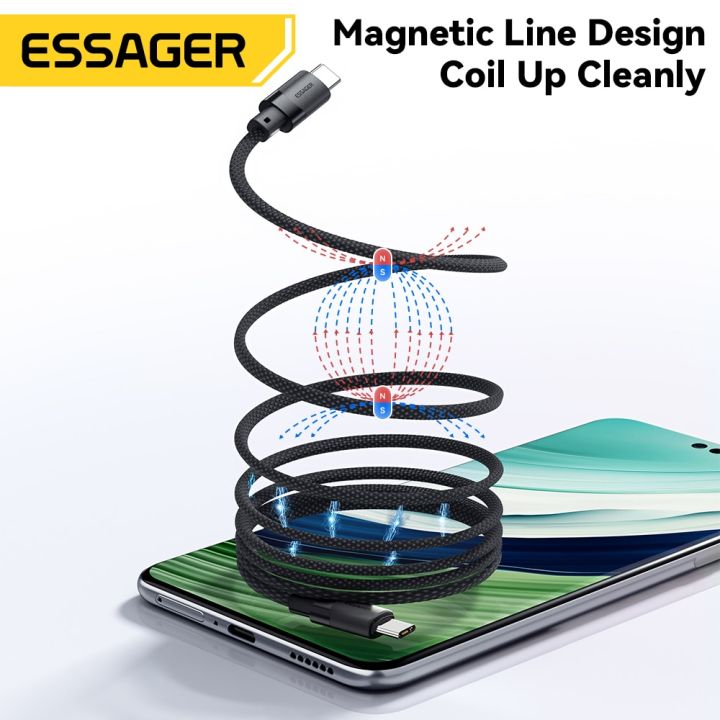 Essager%20Essager%20USB%20C%20To%20C%20100W%20Magnetic%20Fast%20Charger%20Cable%20For%20iPhone%2015%2065W%20Type%20C%20To%20C%20Data%20Charging%20Wire%20for%20Laptop%20Samsung%20-%20Image%202