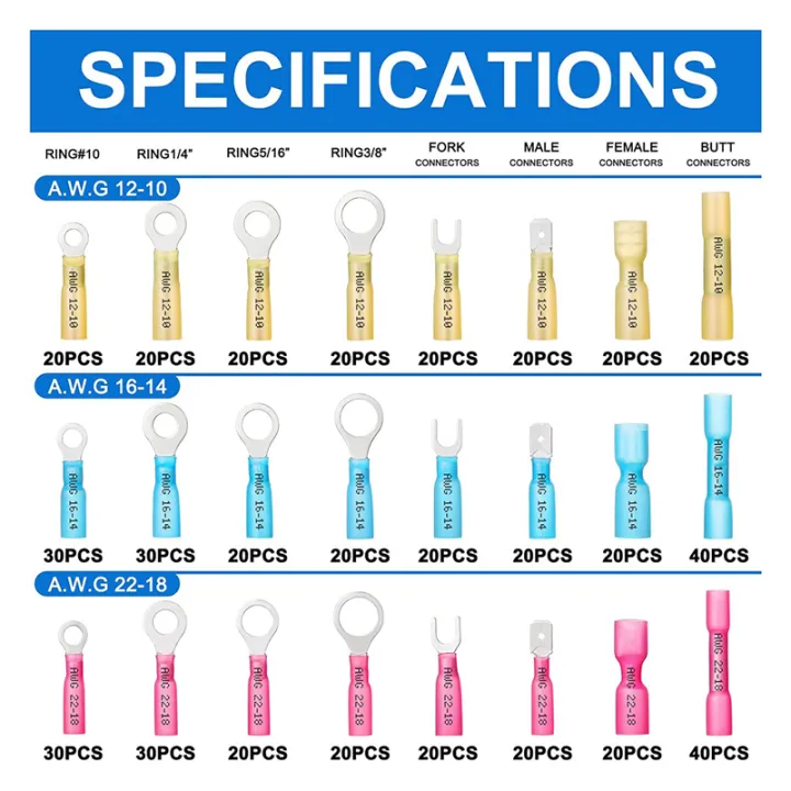 560PCS%20Marine%20Grade%20Heat%20Shrink%20Wire%20Connectors-Electrical%20Connectors%20Kit%20AWG22-10%20Waterproof%20Insulated%20Crimp%20Connector%20Electrical%20Connectors%20Kit%20-%20Image%206
