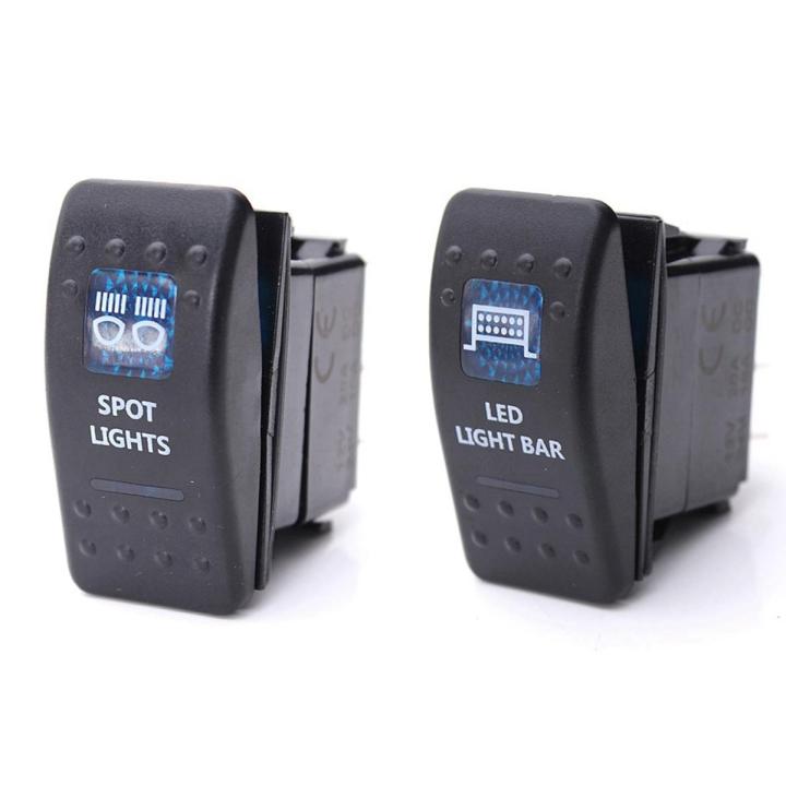 2 Pcs Car Boat ARB Carling Dual LED Back Light Rocker Switch SPST ON-OFF 12/24V CE 10A - Size1 & Size3
