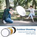 GODOX Portable 32inch/80cm Light Reflector with Clamp,5 in 1 Collapsible Multi Disc Photography Reflector Translucent,Silver,Gold,White,Black for Studio Photography Lighting and Outdoor Lighting.