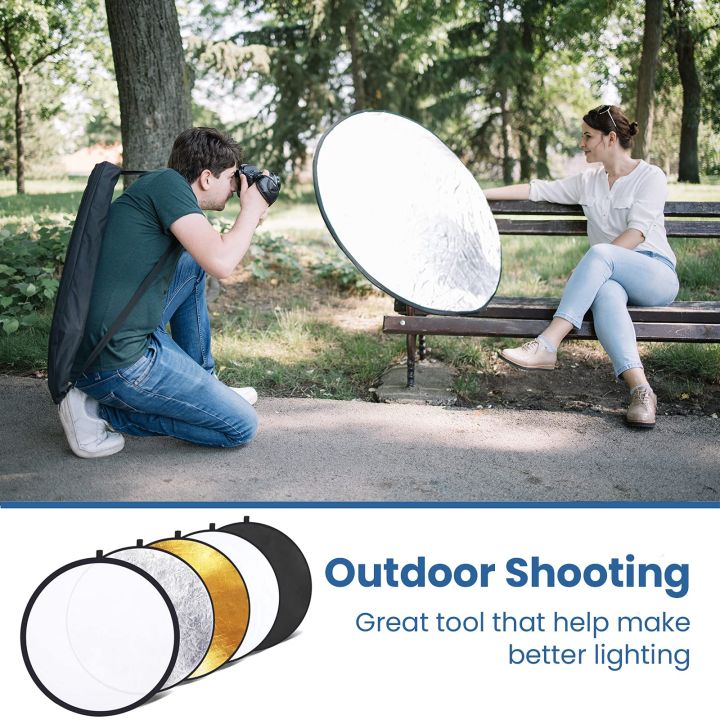 GODOX%20%20Portable%2032inch/80cm%20Light%20Reflector%20with%20Clamp,5%20in%201%20Collapsible%20Multi%20Disc%20Photography%20Reflector%20Translucent,Silver,Gold,White,Black%20for%20Studio%20Photography%20Lighting%20and%20Outdoor%20Lighting%20-%20Image%203