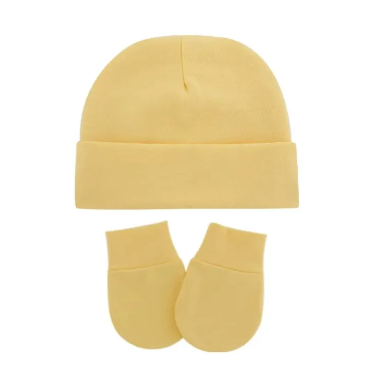 Autumn%20Winter%20Newborn%202/3%20Pcs%20Hat%20Gloves%20And%20Socks%20Set%20For%20Baby%20Boys%20Baby%20Girls%20Cotton%20Soft%20Headwear%20Solid%20Color%20Infant%20Nightcap%20-%20Image%204