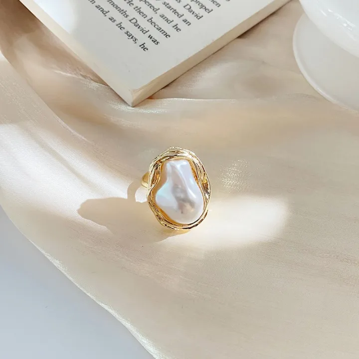 Elegant%20Women%20Irregular%20Pearl%20Open%20Rings%20for%20Girls%20Adjustable%20-%20Image%204