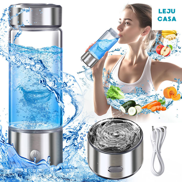 Hydrogen Water Bottle Portable Rechargeable 3 Min Quick Electrolysis Water Ionizer Machine Office Travel Daily Gift