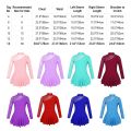 Girls Gymnastic Ballet Leotard Dress Kid Sequins Mesh Long Sleeves Tulle Splice Cutouts Back Figure Ice Skating Dress. 