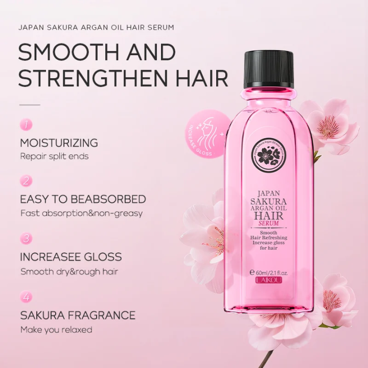 LAIKOU%20Japan%20Sakura%20Argan%20Oil%20Hair%20Serum%2060ml-%20Smooth%20The%20Frizzing%20Hair%20Moisturize%20Hair%20-%20Image%204