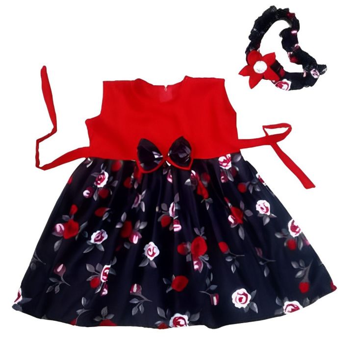 Rose Print Dress for 0 to 12 Years Baby girls - বাচ্চাদের জামা