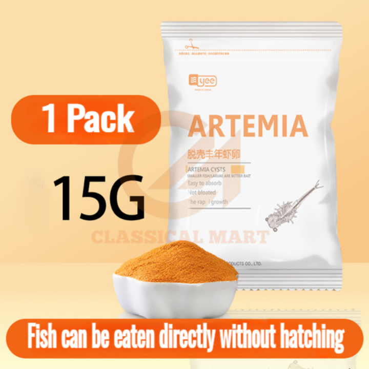 15 Gram YEE Brand Decapsulated Brine Shrimp Eggs Best For All Kind Of Tropical Fish And Fish Fries For Fish's Growth And Color | Guppy, Molly, Betta, Zebra, Tetra, Angel Fish Can Feed Also |  Best Baby Fish