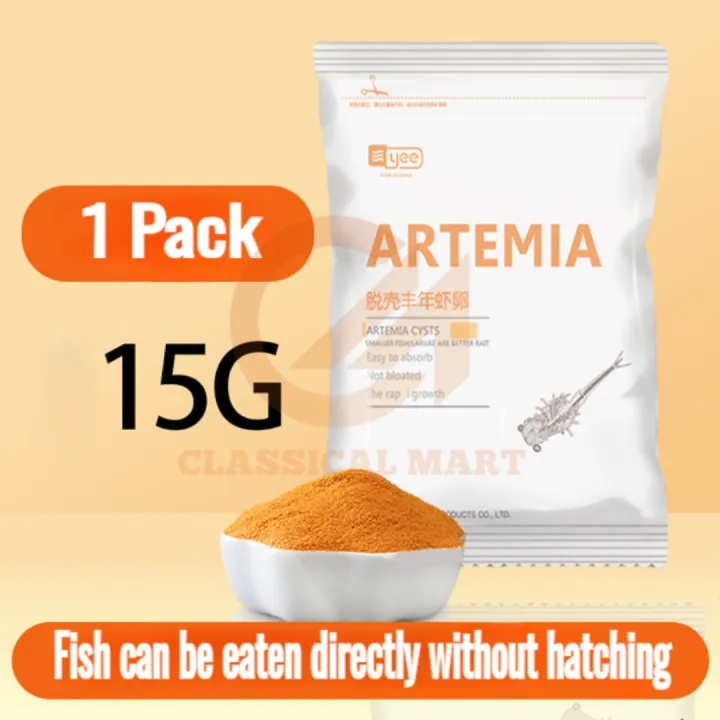 15 Gram YEE Brand Decapsulated Brine Shrimp Eggs Best For All Kind Of Tropical Fish And Fish Fries For Fish's Growth And Color | Guppy, Molly, Betta, Zebra, Tetra, Angel Fish Can Feed Also | Best Baby Fish