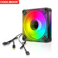 DM1 Cooler Fan ARGB PC CPU Silent Case Luminous Fan 4.72” Cooling PC Fans With Hydraulic Bearing Low Noise Computer RGB Case Fans Optional Wind Direction RGB Silent Cooler. 