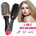 3 In 1 Hair Dryer Brush One-step Volumizer Blow Dryer Brush Hair Straightener Curler Professional Hot Air Brush Hair Styler Comb.