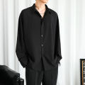 Shirt Men Solid Long sleeved Shirt For Men Korean Fashion Shirts Comfortable Blouses Casual Loose Classic Single Breasted Shirt.