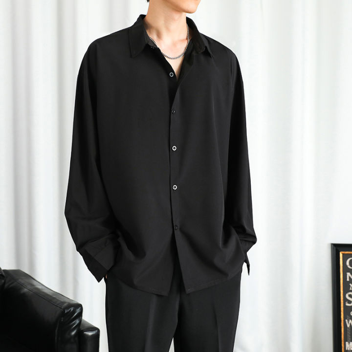 Shirt Men Solid Long sleeved Shirt For Men Korean Fashion Shirts Comfortable Blouses Casual Loose Classic Single Breasted Shirt