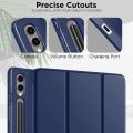 Flip Cover for Samsung Tab S10 Plus /S10+ 12.4" Cover Case Flip Stand Back Case Cover [S Pen Holder] for Samsung Galaxy Tab S10 Plus/S10+ Cover Tablet Cover with [Auto Sleep/Wake]-Black/Navy Blue. 