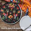 12inch Cloth Bag for Burrito,Portable Tortilla Warmer Pouch Home for Microwave Restaurant Food Pancake,B. 