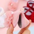 Big Chiffon Flower Baby Girls Flat Shoes Summer Cotton Girl Princess Prewalker Shoes Footwear Soft Bottom Non-Slip First Walking Shoes. 