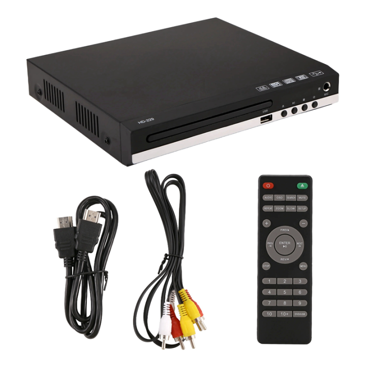 HD 1080p CD/EVD/VCD DVD Player Outputs Home Digital Media Player with USB and Microphone Ports UK PLUG