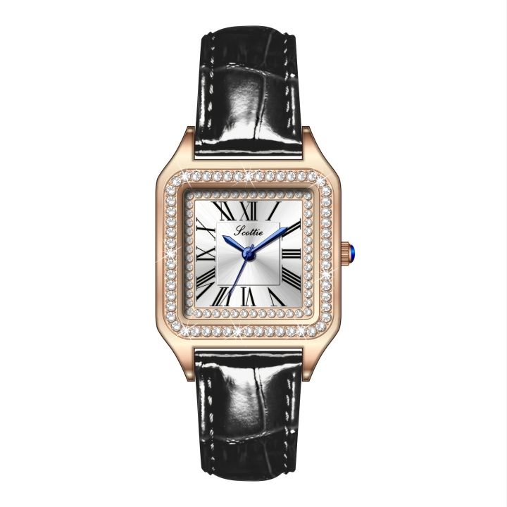 Women's%20Quartz%20Watch%20Real%20Leather%20Roman%20Alphabet%20Dial%20With%20Rhinestones%20Waterproof%20Scratch%20Resistant%20Watch%20Valentines%20Gift%20-%20Image%202
