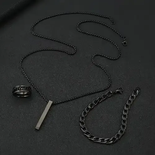 3pcs/set%20Men's%20Fashion%20Alloy%20Cross%20Pendant%20Necklace%20+%20Bracelet%20+%20Ring%20Set%20%20for%20Men%20-%20Image%207