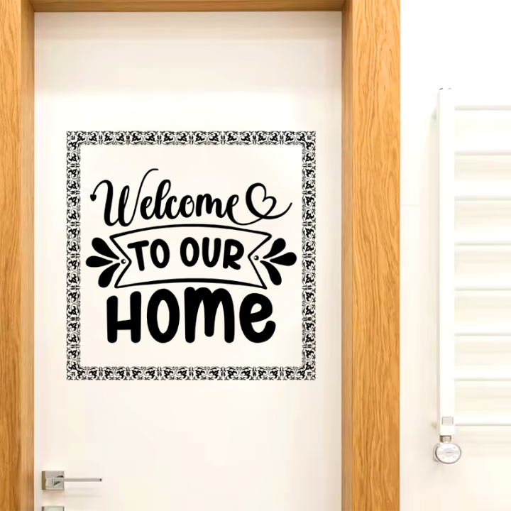 Welcome To Our Home Wall Sticker Welcome Door Sticker 12x12 Inches Transparent Sticker For Decoration