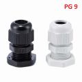 2Pcs- PG9 PG-9 Waterproof Plastic Cables Gland Connector Joint 4-8mm Adjustable With Lock Nut Cables Glands Machine Control Box Distribution Panel. 