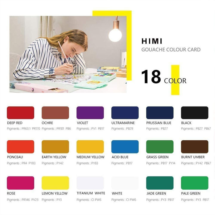 HIMI%20MiYa%20Gouache%20Paint%20Set%2018%20Colors%20x%2030%20ML%20with%20Brush%20-%20Image%204