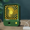 Desk Fan Plastic Case With Spray Humidification Function Mute 3 Adjustable Speeds Easy Button Control Mini Fan Minimal Design.