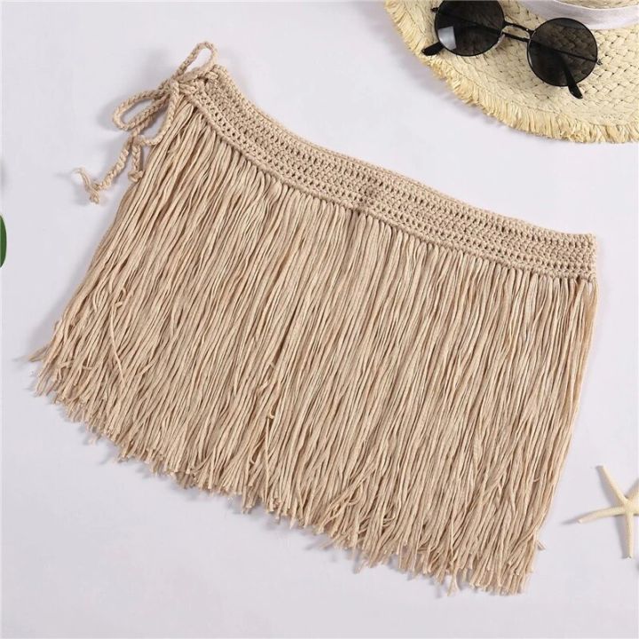 Crochet%20Beach%20Skirt%20Cover%20Up%20for%20Women%20Sexy%20Tassels%20Maxi%20Mini%20Skirts%20Bikini%20Knit%20Summer%20Beach%20Cover-Ups%20Swimwear%20Bottom%20-%20Image%202