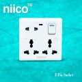 Niico Classic 8 Pin Wall Switch Socket - Modernize Home Niico Classic 8 Pin Wall Switch Socket For Reliable And Stylish Electrical Solutions-2 Year Warranty. 