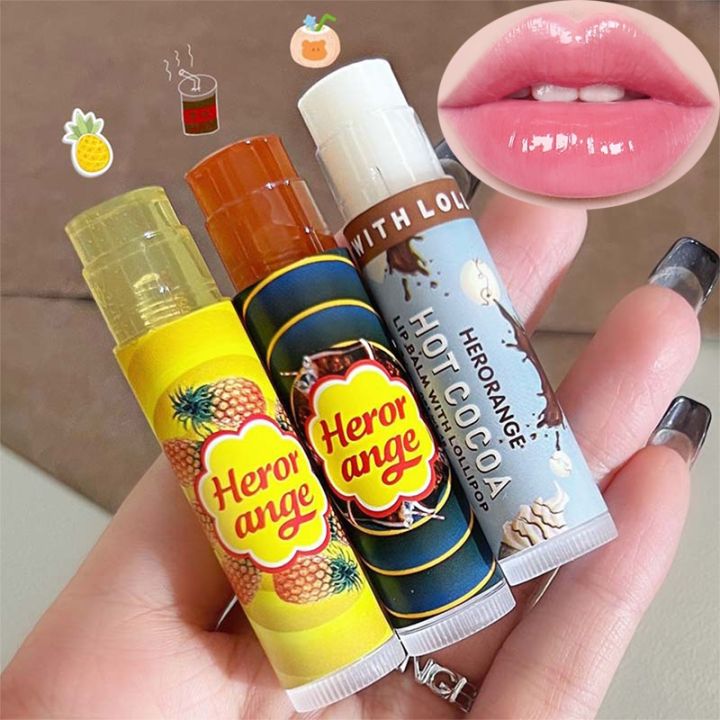 Fruit Lip Balm Moisturizing Clear Lip-Primer Mask Cute Jelly Tinted Gloss Stick Lighten Lines Plump Lip Care Makeup Cosmetics