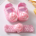 Newborn Bowknot Shoes Baby Girls Princess Non-Slip Floral Border Shoes Toddler Baby Soft Prewalker Princess Shoes - Baby Shoes Girls. 